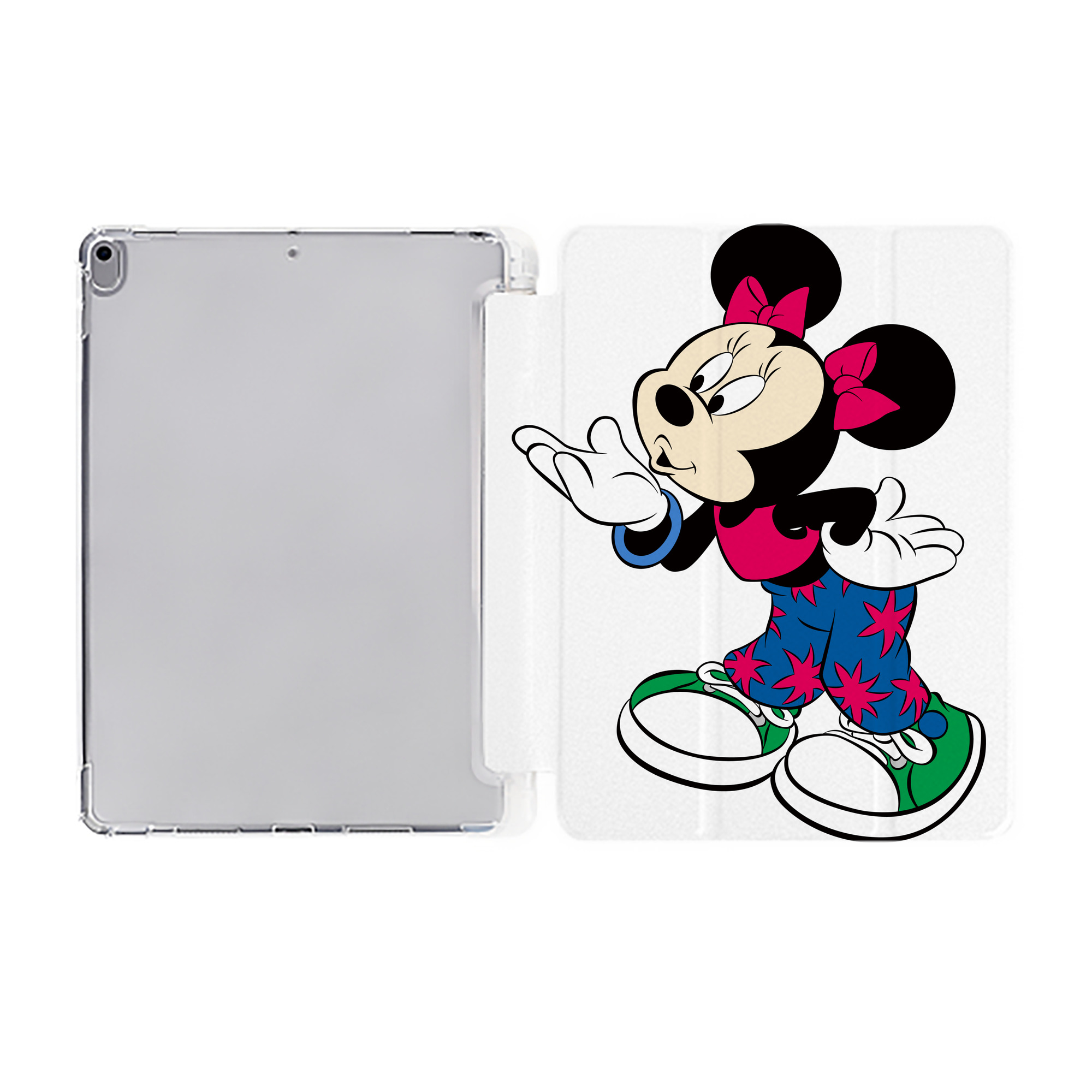 （画像用） ミッキーマウス Mickey Mouse IPad ケース ペン収納付き 三つ折りスタンド PUレザー×シリコン 対応機種9.5/10.5/10.9インチ